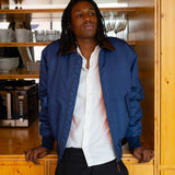 LEATHER COLLAR BOMBER JACKET