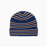 STRIPED CUFF WAFFLE BEANIE