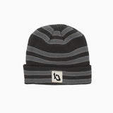 STRIPED CUFF WAFFLE BEANIE