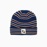 STRIPED CUFF WAFFLE BEANIE