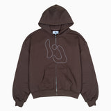 STITCHED LOGO ZIP HOODIE
